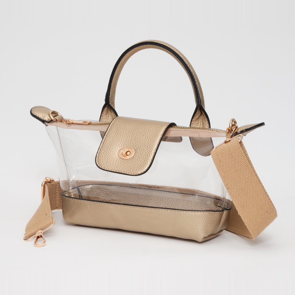Gold Mini Clear Tote & Pouch Set