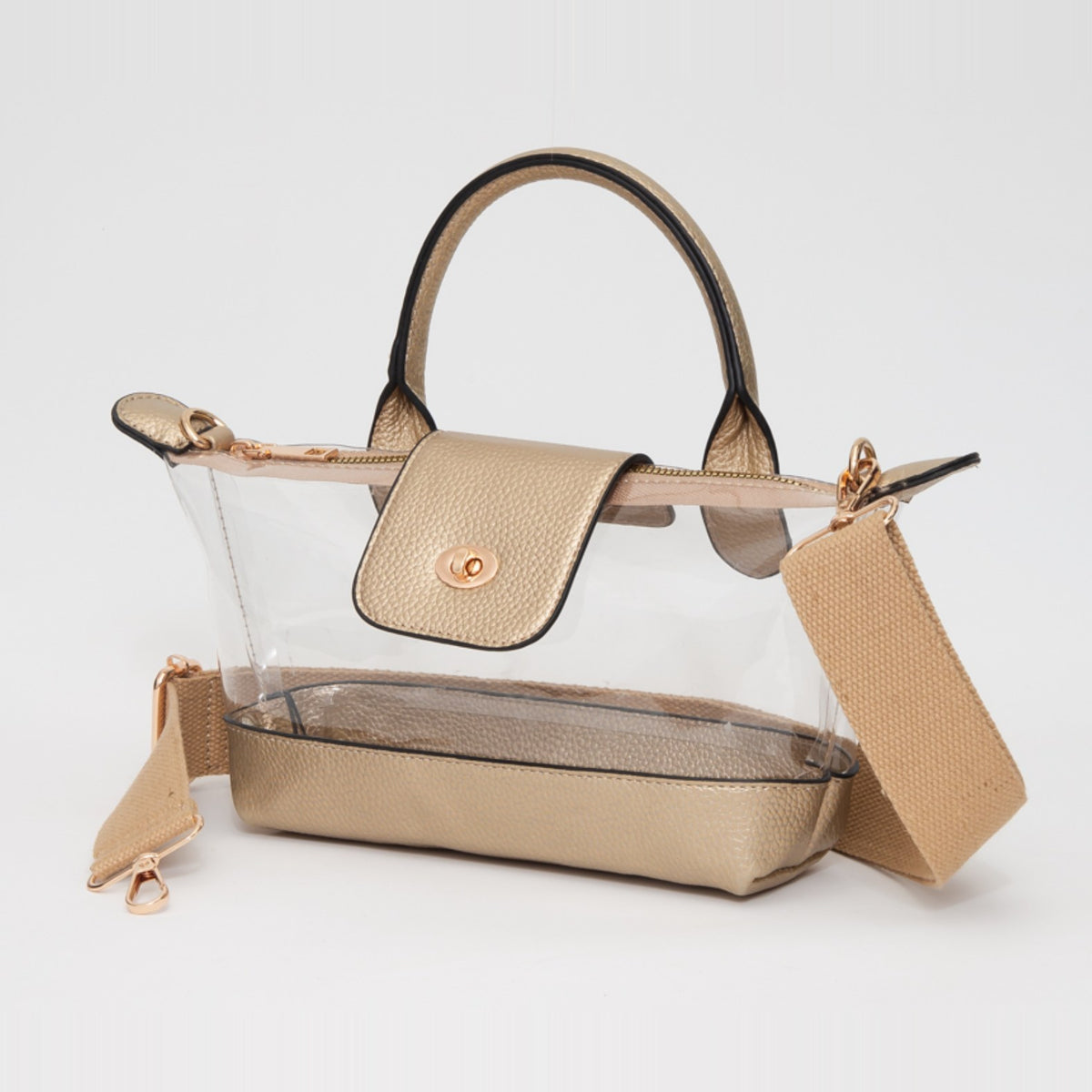 Gold Mini Clear Tote & Pouch Set