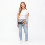 Gold Dual-Pocket Clear Crossbody - studio model shot