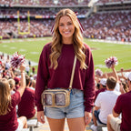 Gold Dual-Pocket Clear Crossbody - game day stadium shot