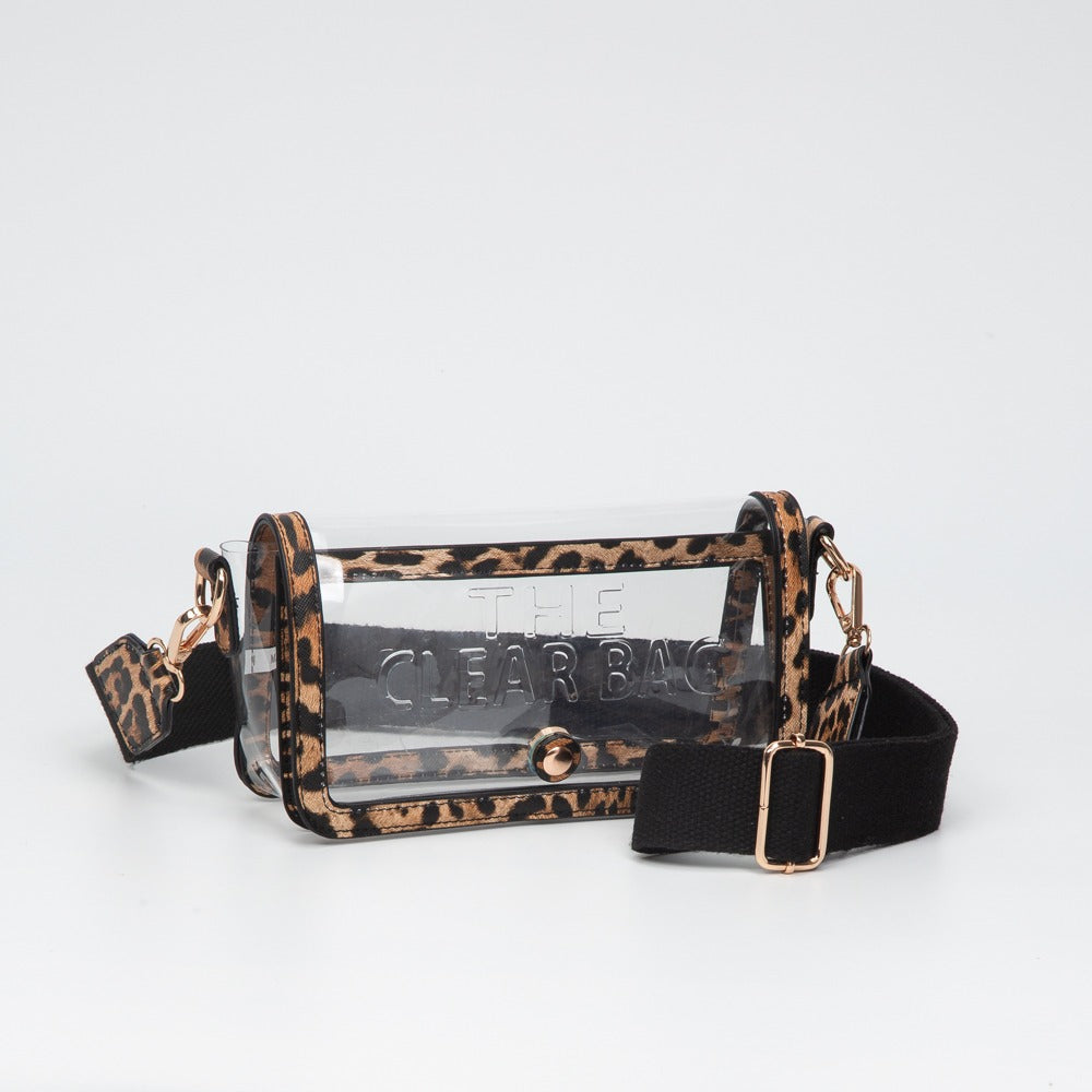 Clear Crossbody Bag, Leopard colorway