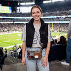Gold Snap-Front Clear Crossbody, Leopard - game day stadium shot