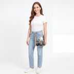 Gold Toggle-Lock Clear Hobo Bag, Gold - studio model shot