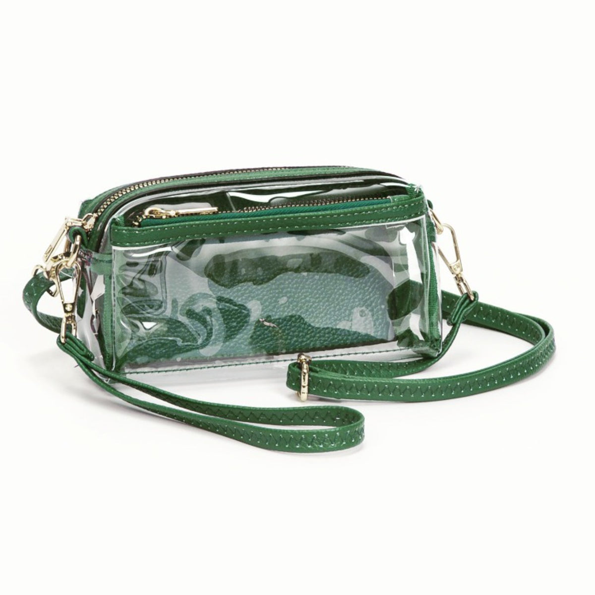 Green Trim Clear Camera Bag