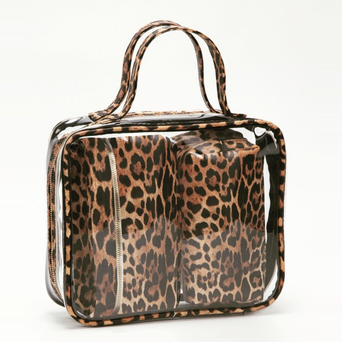 Leopard Print Clear Travel Case