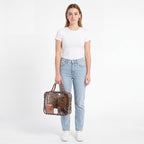Leopard Print Clear Travel Case - studio model shot
