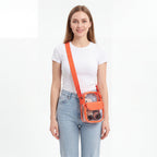 Orange Flap-Pocket Clear Crossbody - studio model shot