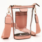 Blush Pink Clear Crossbody Tote