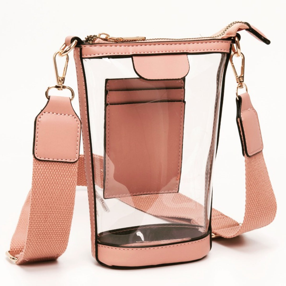 Blush Pink Clear Crossbody Tote