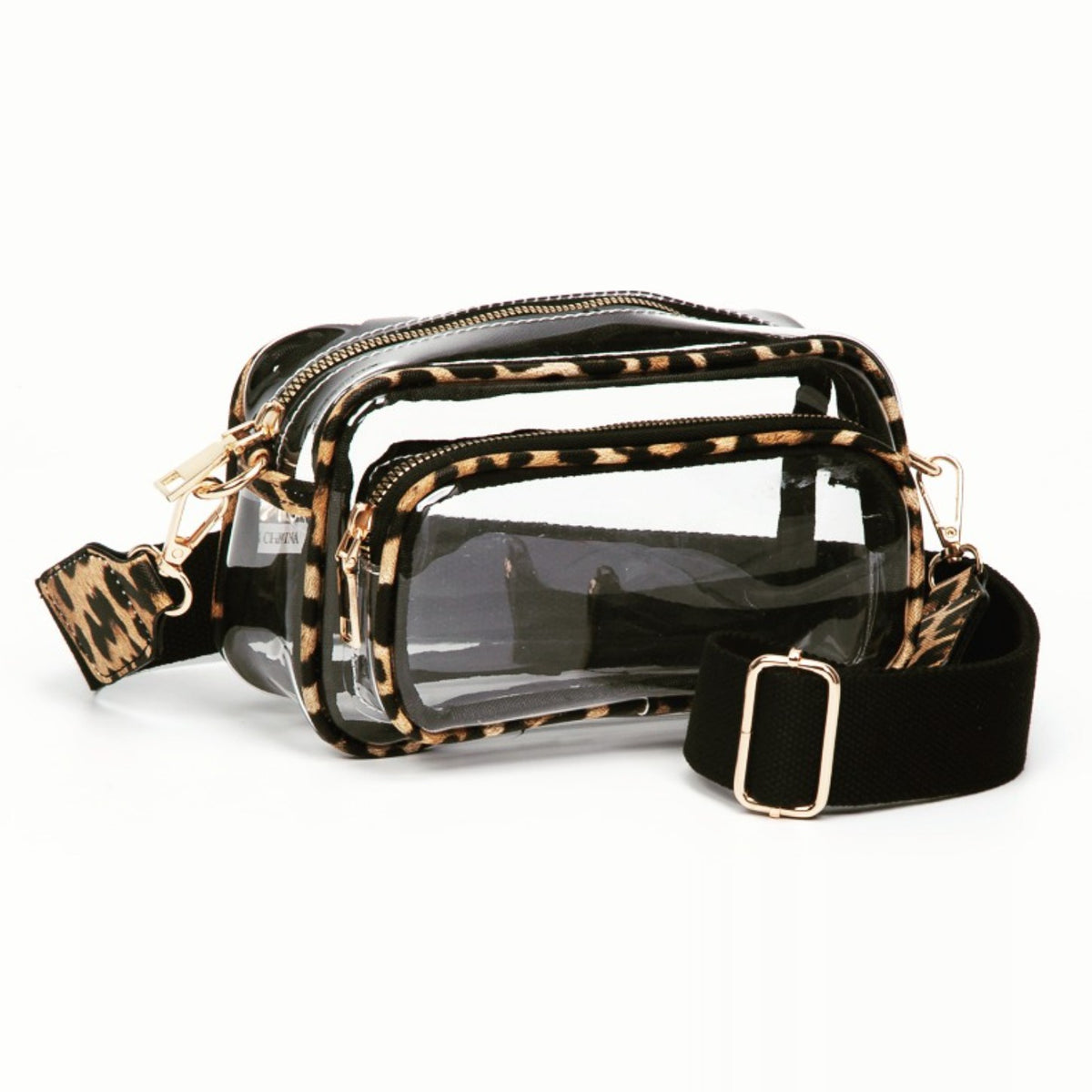 Leopard Print Clear Belt Bag